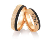 Breuning Trauringe Carbon mit Diamanten - 48/06504 & 48/06503